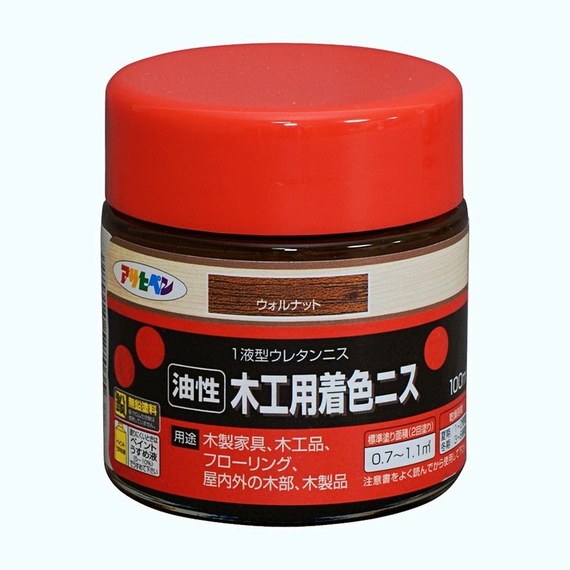 アサヒペン 901336 木工用着色ニス 100ML ウォルナット 1個(ご注文単位1個)【直送品】