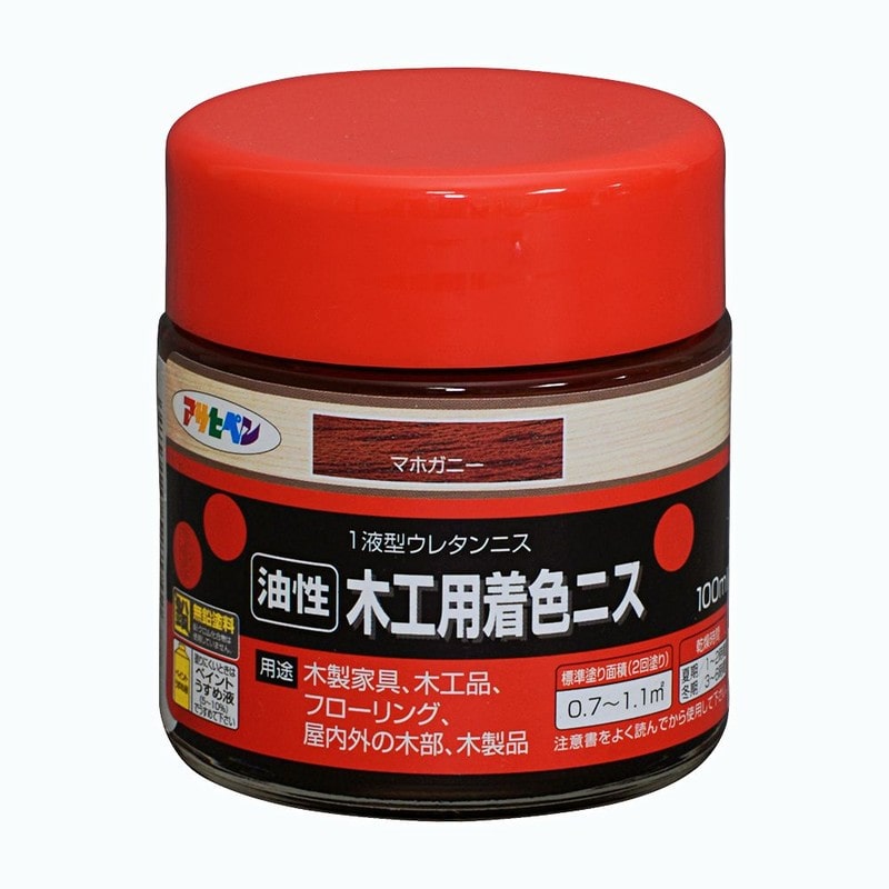 アサヒペン 901337 木工用着色ニス 100ML マホガニー 1個（ご注文単位1個）【直送品】