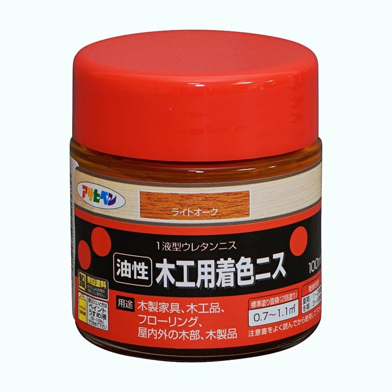 アサヒペン 901338 木工用着色ニス 100ML ライトオーク 1個（ご注文単位1個）【直送品】
