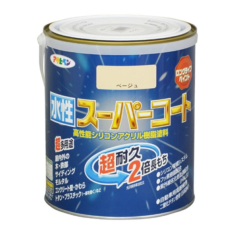 アサヒペン 900051 水性スーパーコート 1.6L ベージュ 1個(ご注文単位1個)【直送品】