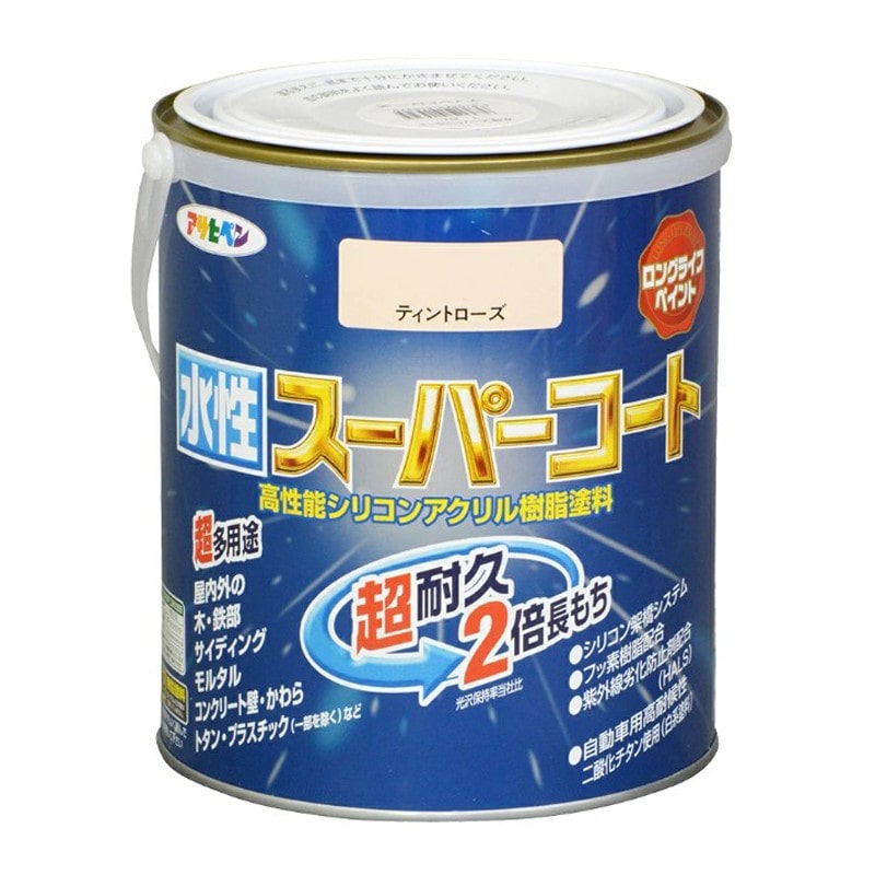 アサヒペン 900056 水性スーパーコート 1.6L ティントローズ 1個（ご注文単位1個）【直送品】