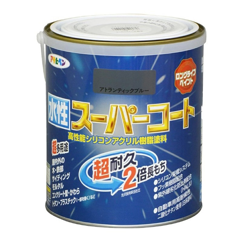 アサヒペン 900075 水性スーパーコート 1.6L アトランティックBL 1個（ご注文単位1個）【直送品】