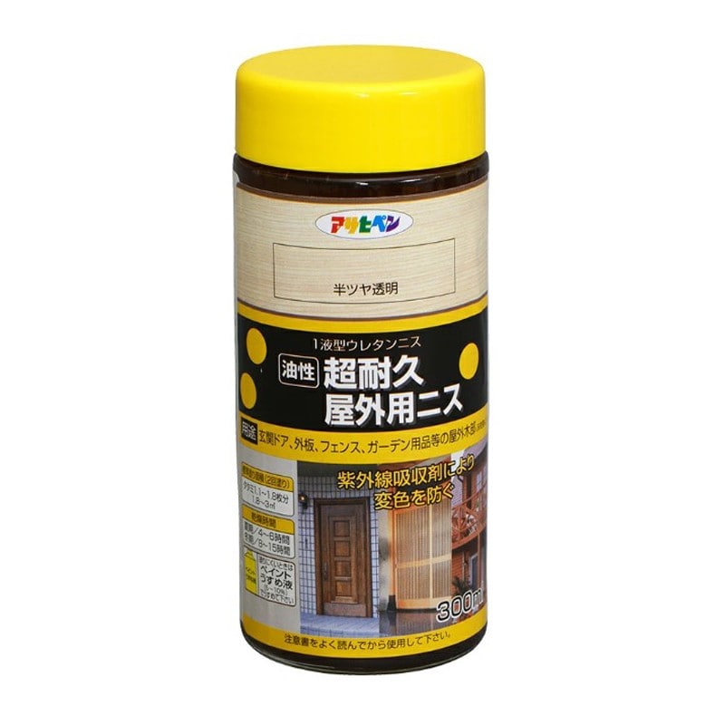 アサヒペン 9010393 超耐久屋外用ニス 300ML 半ツヤ透明 1個（ご注文単位1個）【直送品】
