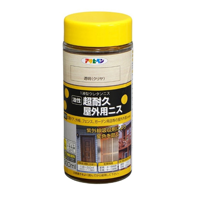 アサヒペン 9010394 超耐久屋外用ニス 300ML 透明クリヤ 1個（ご注文単位1個）【直送品】