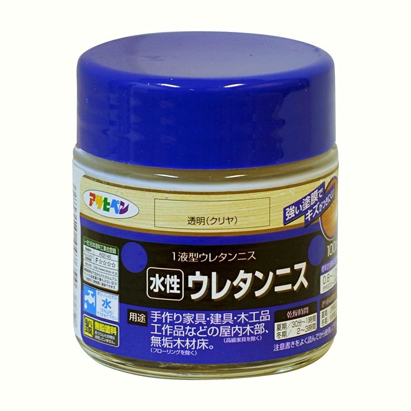 アサヒペン 9018185 水性ウレタンニス 100ML 透明クリヤ 1個（ご注文単位1個）【直送品】