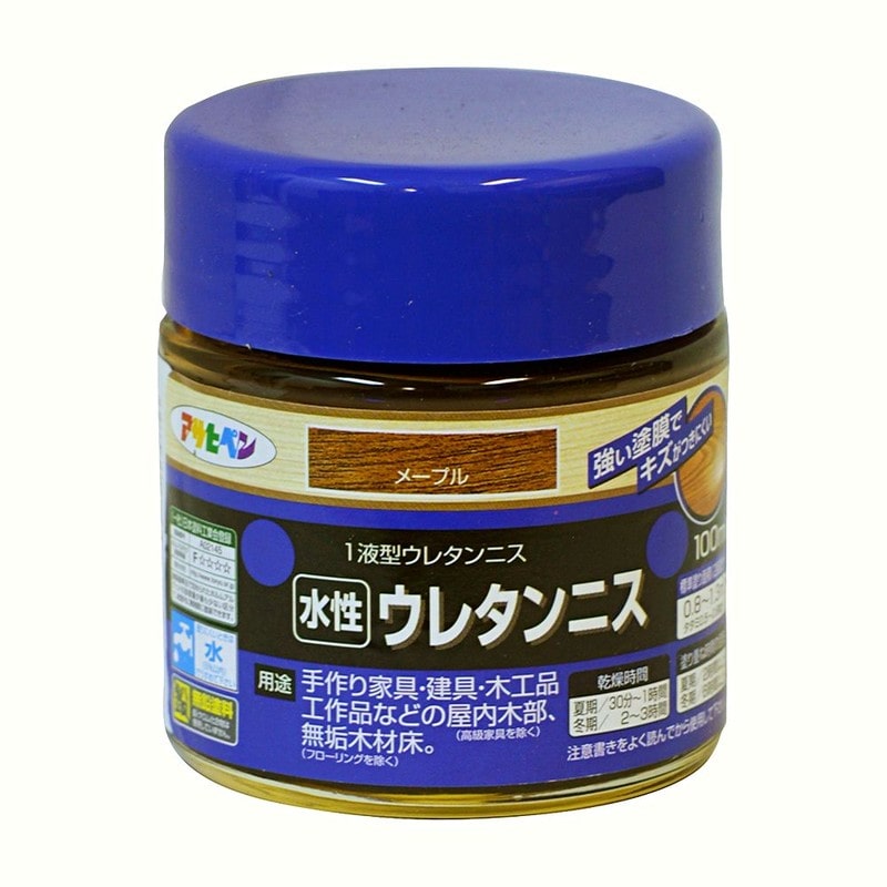 アサヒペン 9018187 水性ウレタンニス 100ML メープル 1個（ご注文単位1個）【直送品】