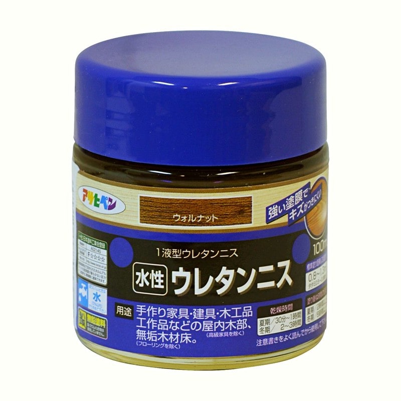 アサヒペン 9018190 水性ウレタンニス 100ML ウォルナット 1個(ご注文単位1個)【直送品】