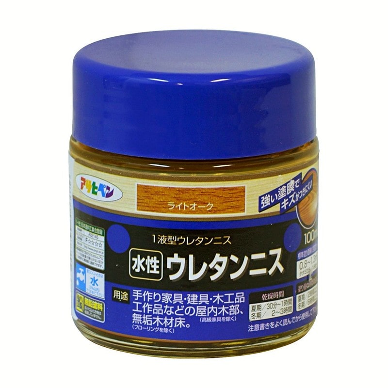 アサヒペン 9018191 水性ウレタンニス 100ML ライトオーク 1個（ご注文単位1個）【直送品】