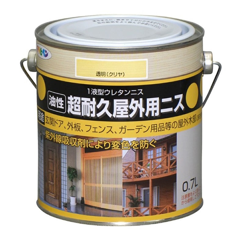 アサヒペン 9010390 超耐久屋外用ニス 0.7L 透明クリヤ 1個（ご注文単位1個）【直送品】