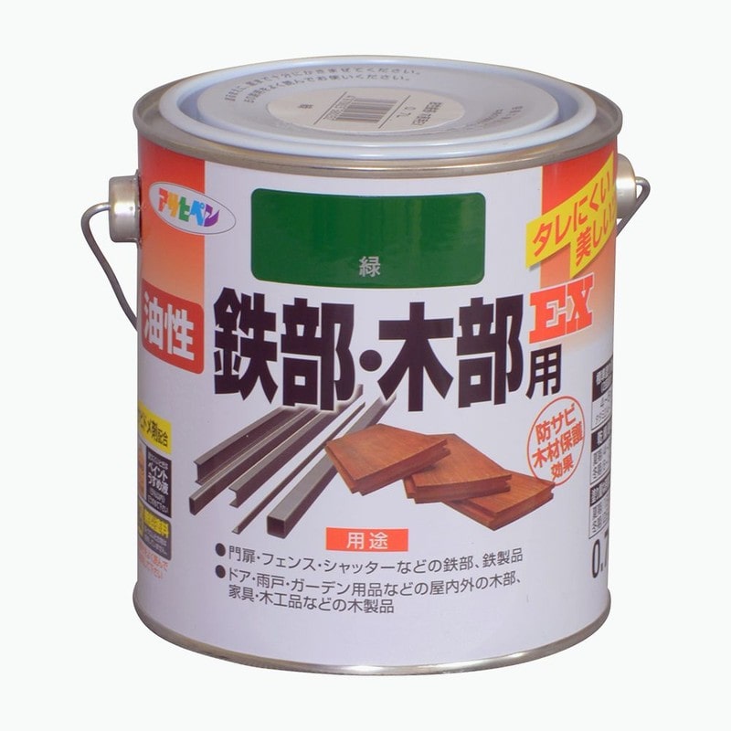 アサヒペン 9016528 油性鉄部・木部用EX 0.7L 緑 1個（ご注文単位1個）【直送品】
