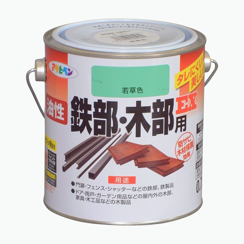 アサヒペン 9016529 油性鉄部・木部用EX 0.7L 若草色 1個（ご注文単位1個）【直送品】