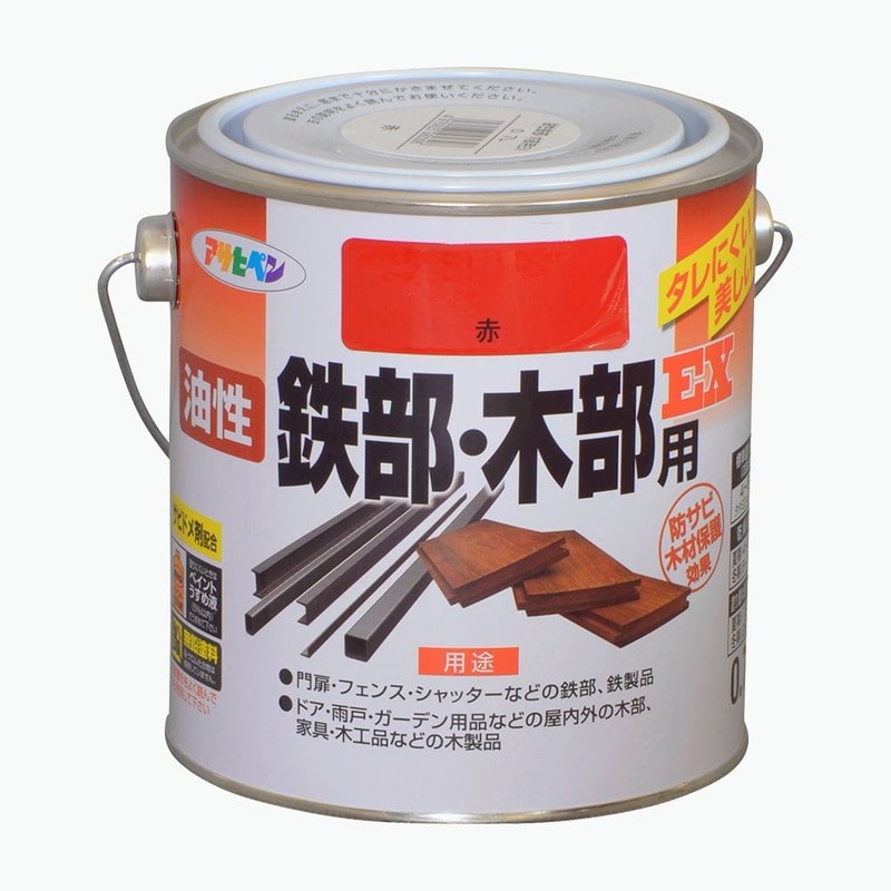 アサヒペン 9016533 油性鉄部・木部用EX 0.7L 赤 1個（ご注文単位1個）【直送品】