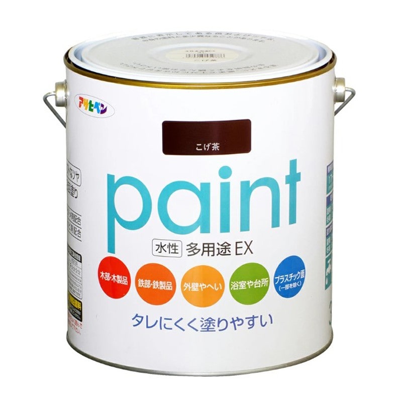 アサヒペン 9017358 水性多用途EX 3L こげ茶 1個（ご注文単位1個）【直送品】