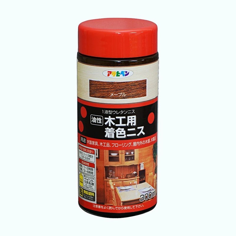 アサヒペン 901344 木工用着色ニス 300mL メープル 1個（ご注文単位1個）【直送品】