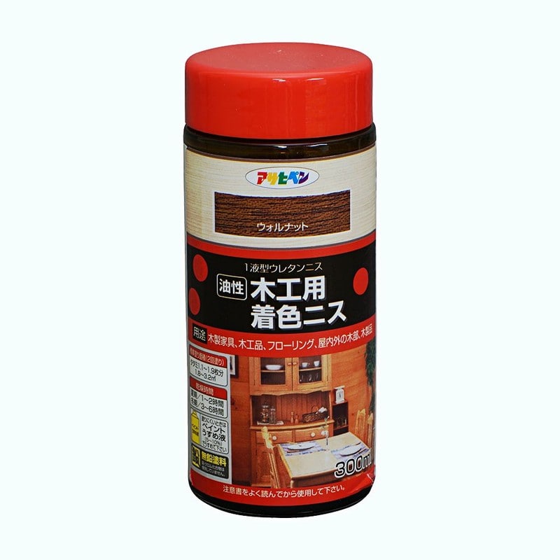 アサヒペン 901345 木工用着色ニス 300mL ウォルナット 1個（ご注文単位1個）【直送品】