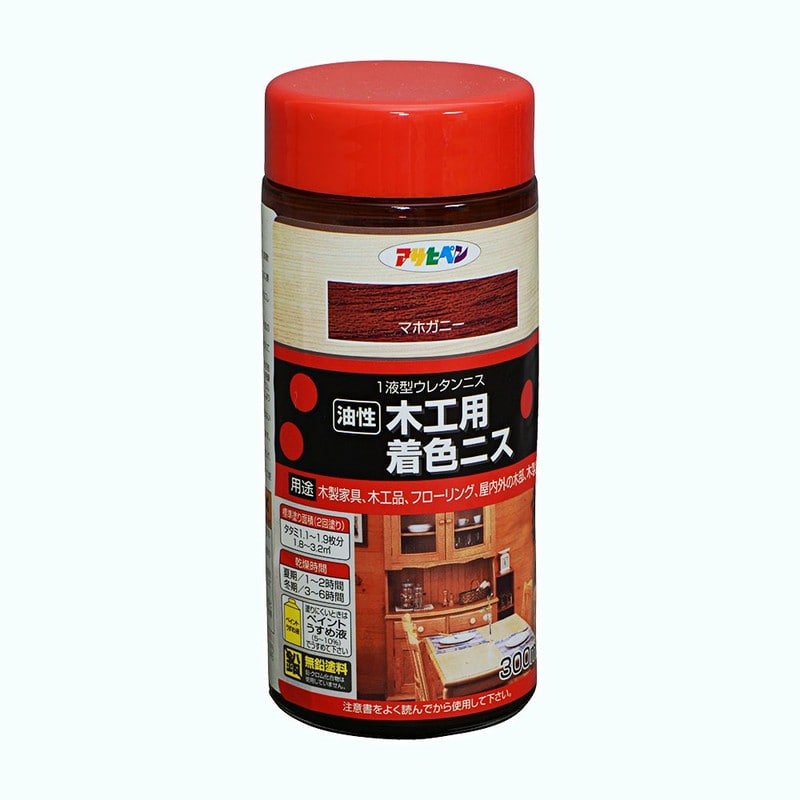 アサヒペン 901346 木工用着色ニス 300mL マホガニー 1個（ご注文単位1個）【直送品】