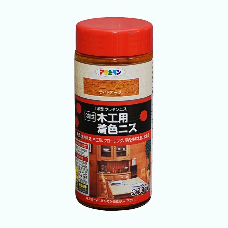 アサヒペン 901347 木工用着色ニス 300mL ライトオーク 1個（ご注文単位1個）【直送品】