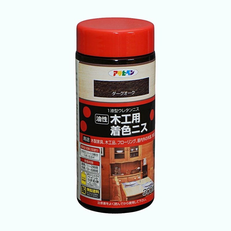 アサヒペン 9010413 木工用着色ニス 300mL ダークオーク 1個（ご注文単位1個）【直送品】