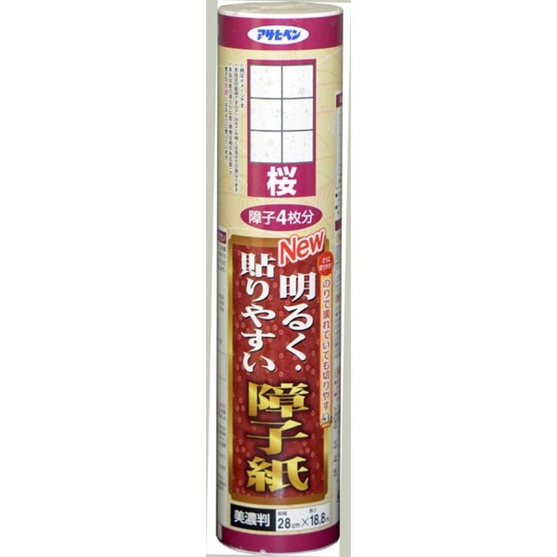 アサヒペン 9017989 貼りやすい障子紙 28×18.8 桜 #9124 1個（ご注文単位1個）【直送品】