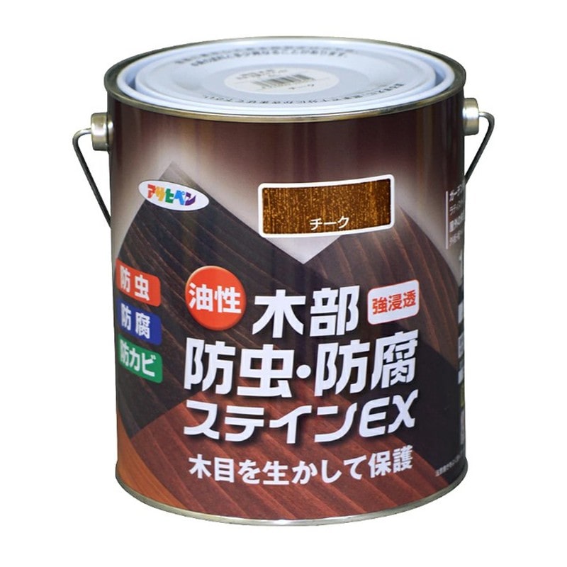 アサヒペン 9016483 油性木部防虫・防腐ステインEX1.6L チーク 1個（ご注文単位1個）【直送品】