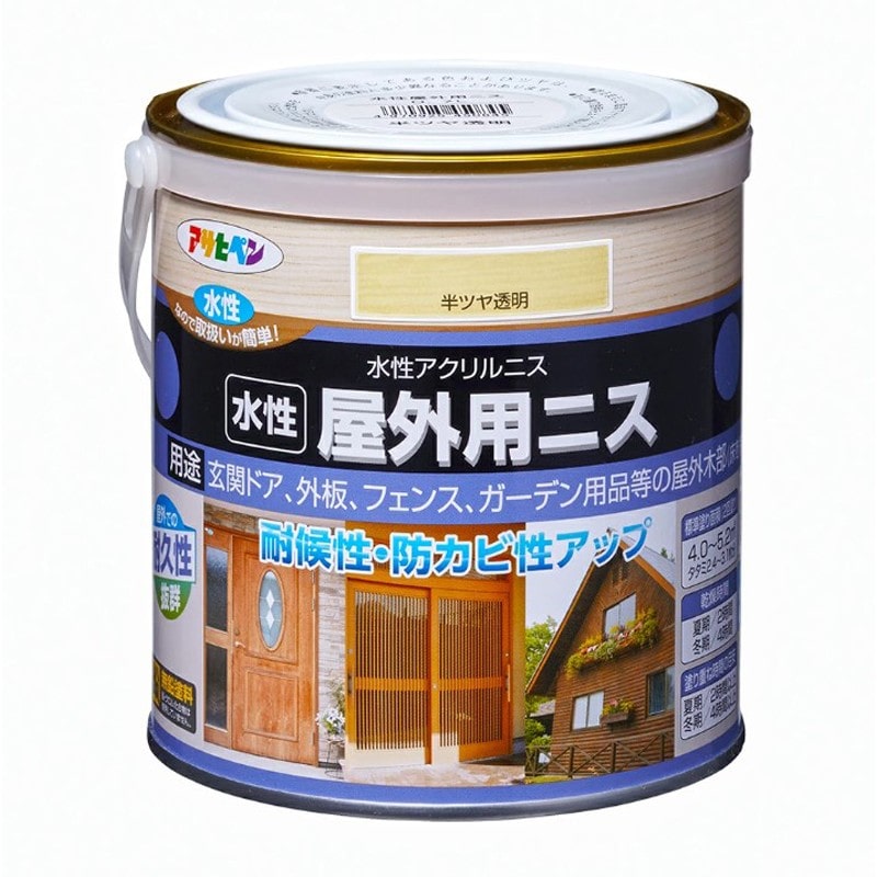 アサヒペン 9018909 AP 水性屋外用ニス 0.7L 半ツヤ透明 1個（ご注文単位1個）【直送品】