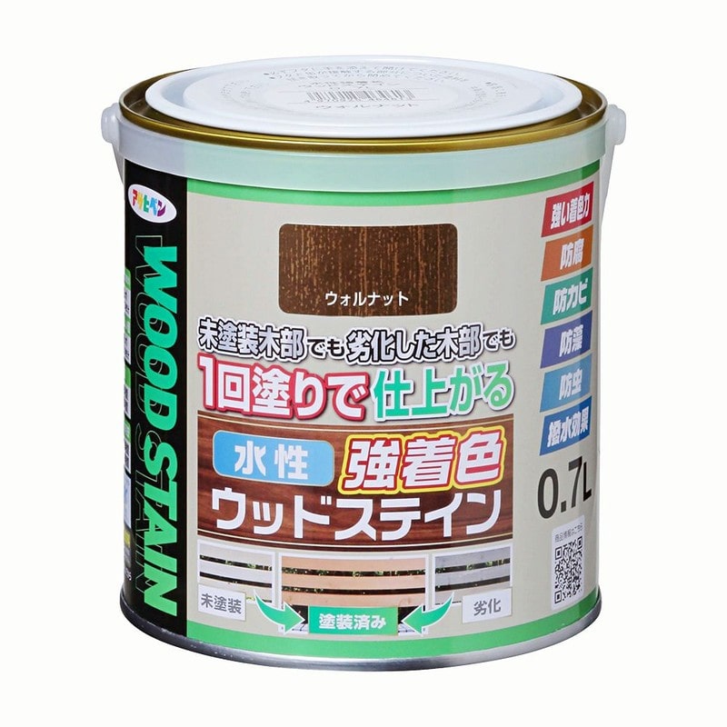 アサヒペン 9019119 水性強着色ウッドステイン 0.7L ウォルナット 1個（ご注文単位1個）【直送品】