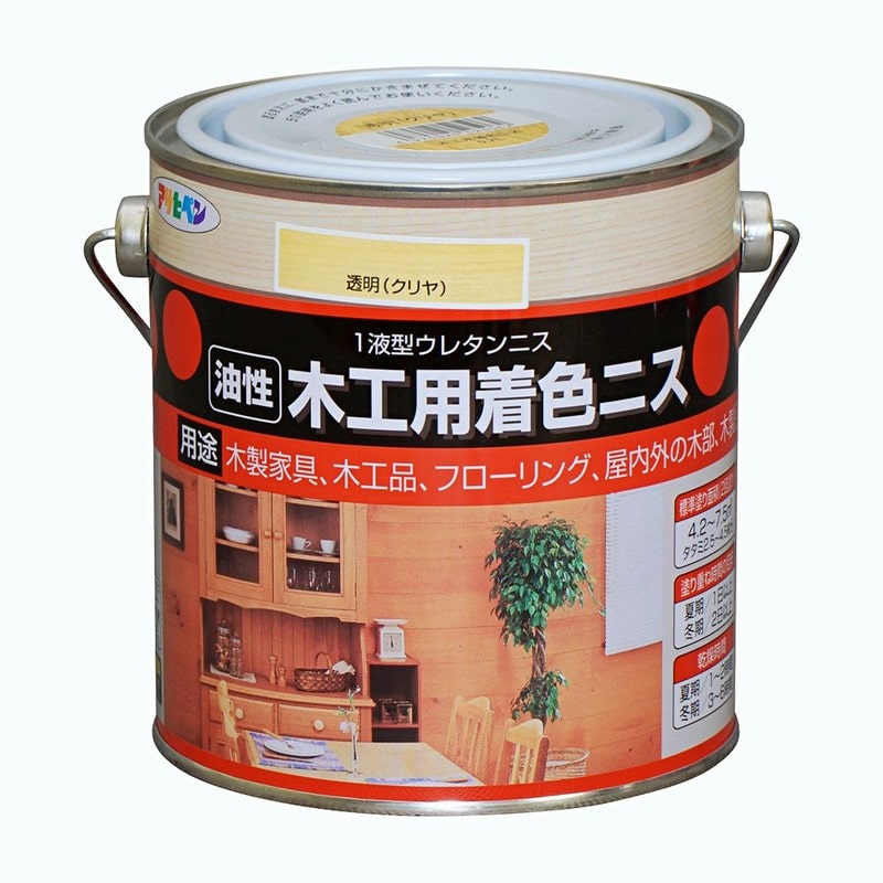 アサヒペン 9010415 木工用着色ニス 0.7L 透明 クリヤ 1個（ご注文単位1個）【直送品】