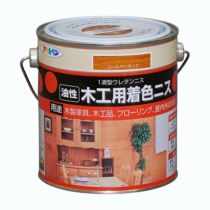 アサヒペン 9010416 木工用着色ニス 0.7L ゴールデンオーク 1個（ご注文単位1個）【直送品】