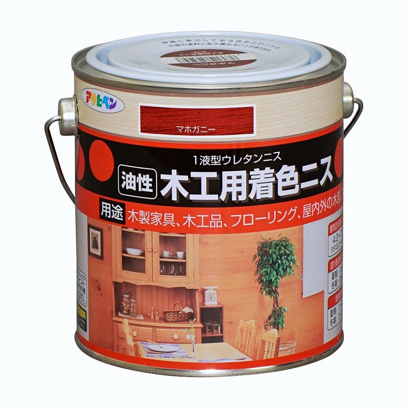 アサヒペン 9010419 木工用着色ニス 0.7L マホガニー 1個（ご注文単位1個）【直送品】