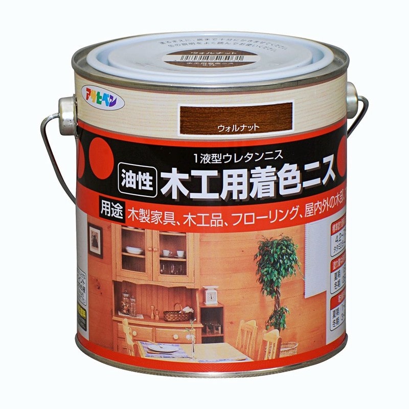 アサヒペン 9010420 木工用着色ニス 0.7L ウォルナット 1個（ご注文単位1個）【直送品】