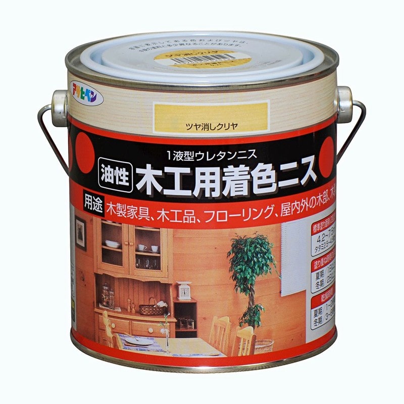 アサヒペン 9010422 木工用着色ニス 0.7L ツヤ消しクリヤ 1個(ご注文単位1個)【直送品】