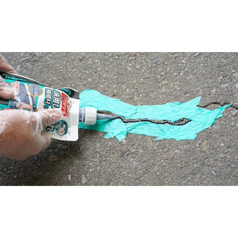 アサヒペン 902967 ワンタッチ 床用ひび割れ補修材アスファルト用 BK W113 1個（ご注文単位1個）【直送品】