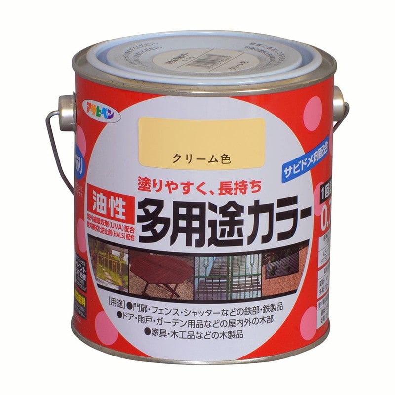 アサヒペン 9016604 油性多用途カラー 0.7L クリーム 1個（ご注文単位1個）【直送品】