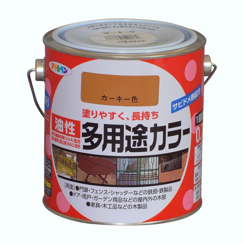 アサヒペン 9016606 油性多用途カラー 0.7L カーキー 1個（ご注文単位1個）【直送品】