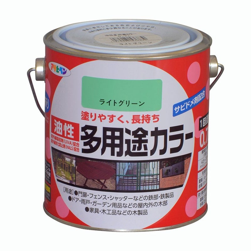 アサヒペン 9016621 油性多用途カラー 0.7L ライトグリーン 1個（ご注文単位1個）【直送品】