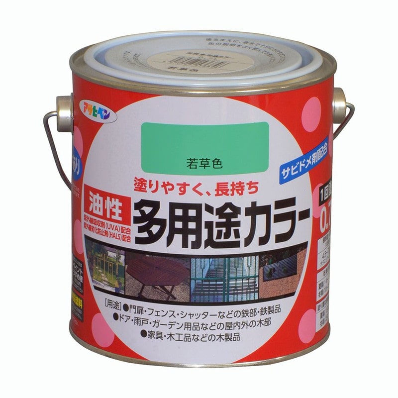 アサヒペン 9016622 油性多用途カラー 0.7L 若草色 1個（ご注文単位1個）【直送品】
