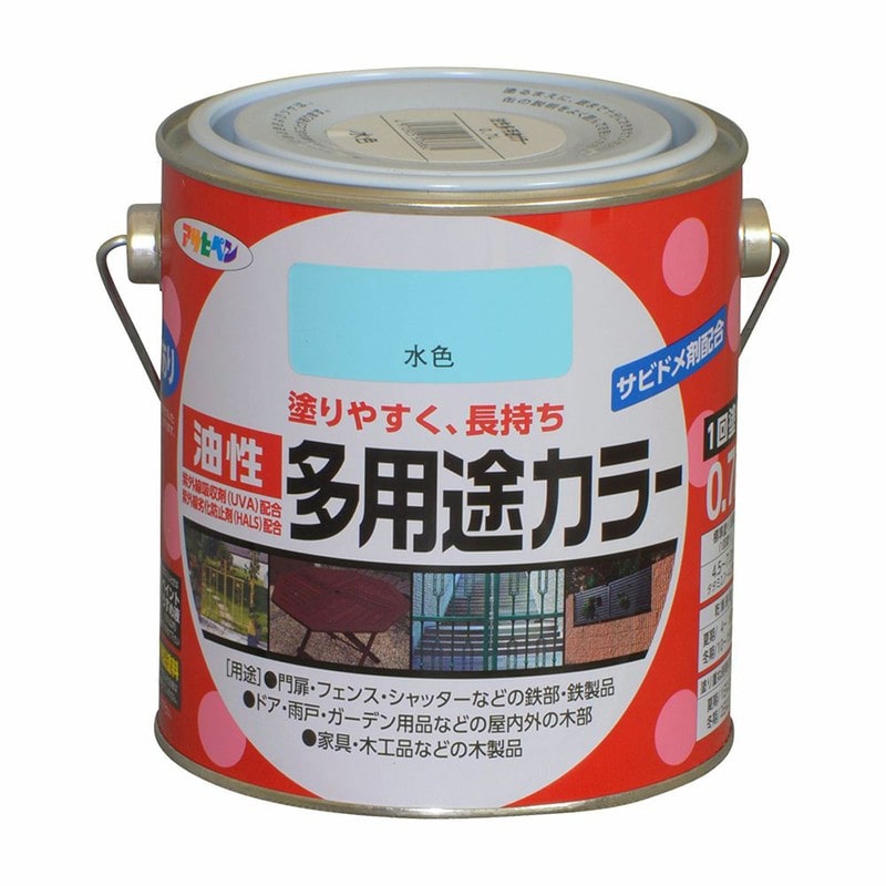 アサヒペン 9016624 油性多用途カラー 0.7L 水色 1個（ご注文単位1個）【直送品】