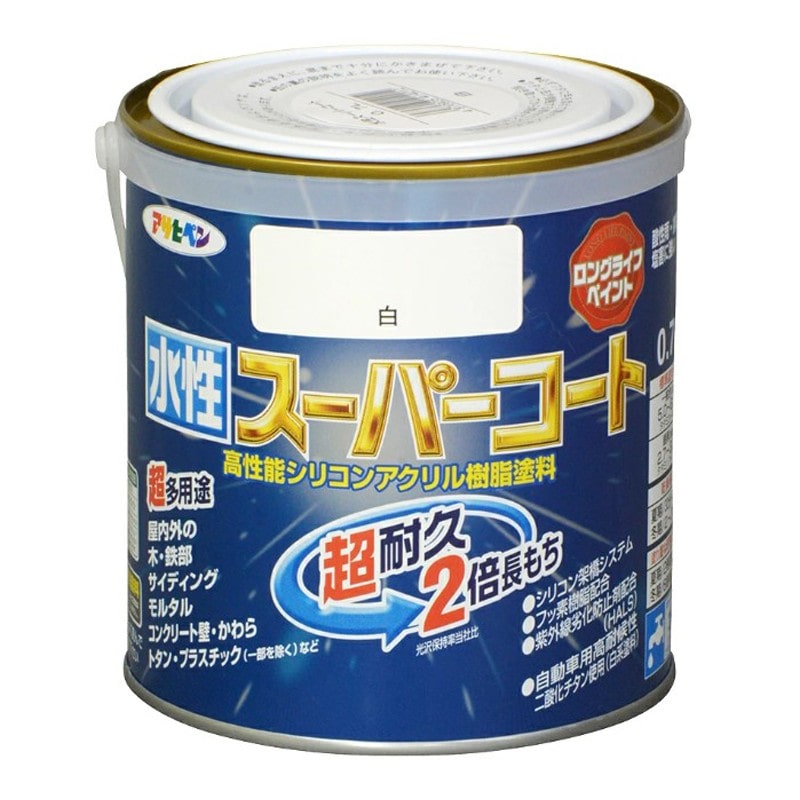 アサヒペン 900000 水性スーパーコート 0.7L 白 1個（ご注文単位1個）【直送品】