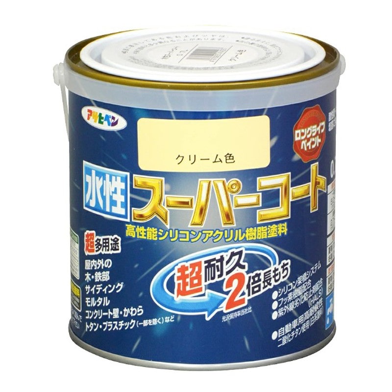 アサヒペン 900005 水性スーパーコート 0.7L クリーム色 1個（ご注文単位1個）【直送品】