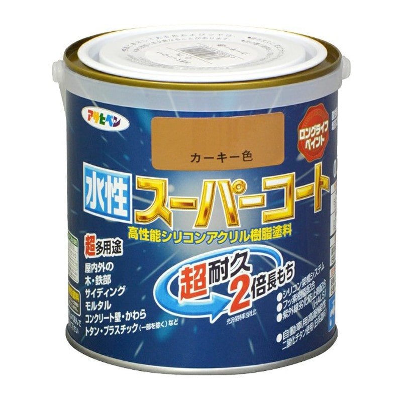 アサヒペン 900019 水性スーパーコート 0.7L カーキー 1個（ご注文単位1個）【直送品】