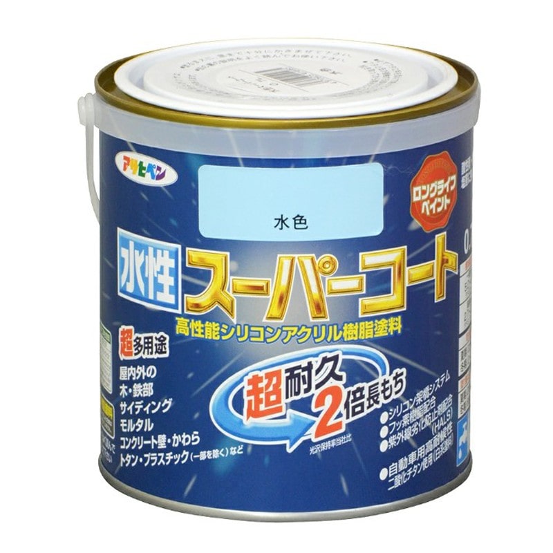 アサヒペン 900025 水性スーパーコート 0.7L 水色 1個（ご注文単位1個）【直送品】