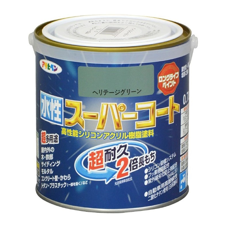 アサヒペン 900035 水性スーパーコート 0.7L ヘリテージグリーン 1個（ご注文単位1個）【直送品】
