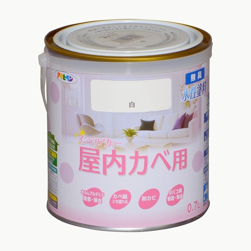 アサヒペン 9017611 NEW水性インテリアカラー屋内カベ 0.7L 白 1個（ご注文単位1個）【直送品】