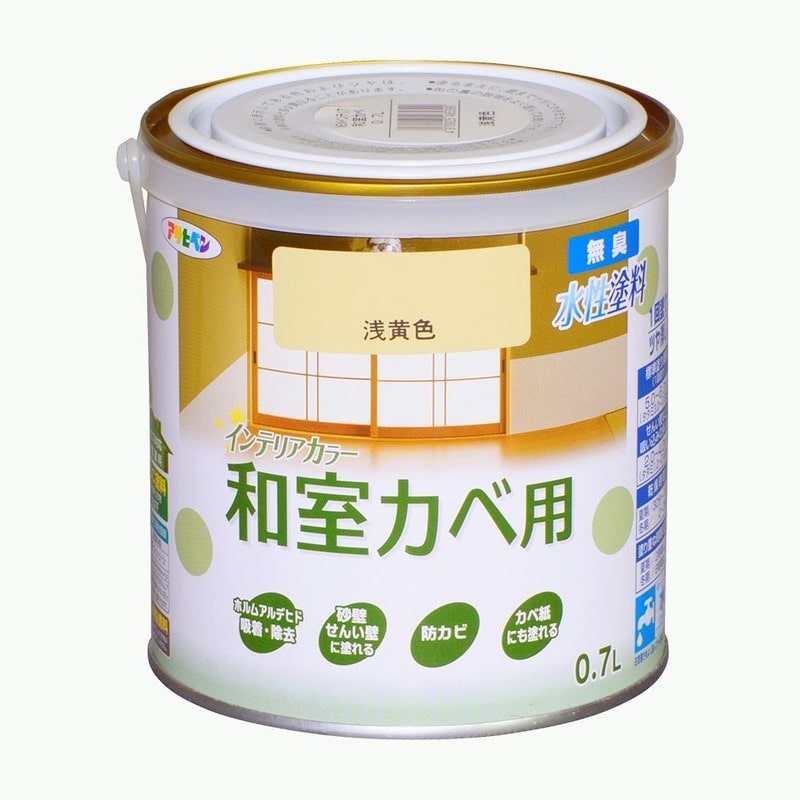アサヒペン 9017655 NEW水性インテリアカラー和室カベ0.7L 浅黄色 1個（ご注文単位1個）【直送品】
