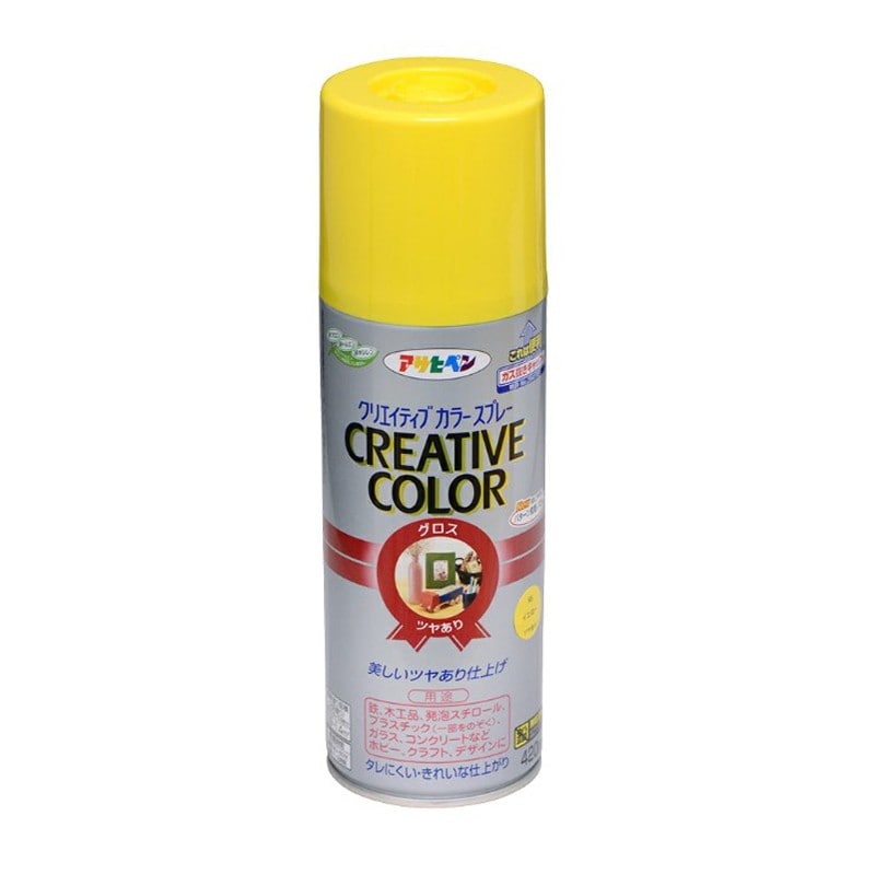 アサヒペン 9010072 クリエイティブカラースプレー 420mL イエロー 1個（ご注文単位1個）【直送品】