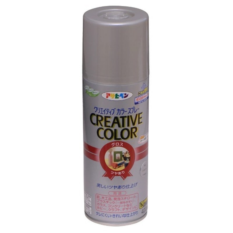 アサヒペン 9010084 クリエイティブカラースプレー 420mL シルバー 1個（ご注文単位1個）【直送品】
