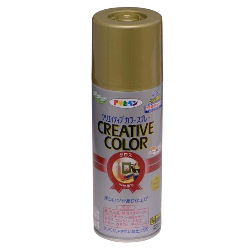アサヒペン 9010085 クリエイティブカラースプレー 420mL ゴールド 1個（ご注文単位1個）【直送品】