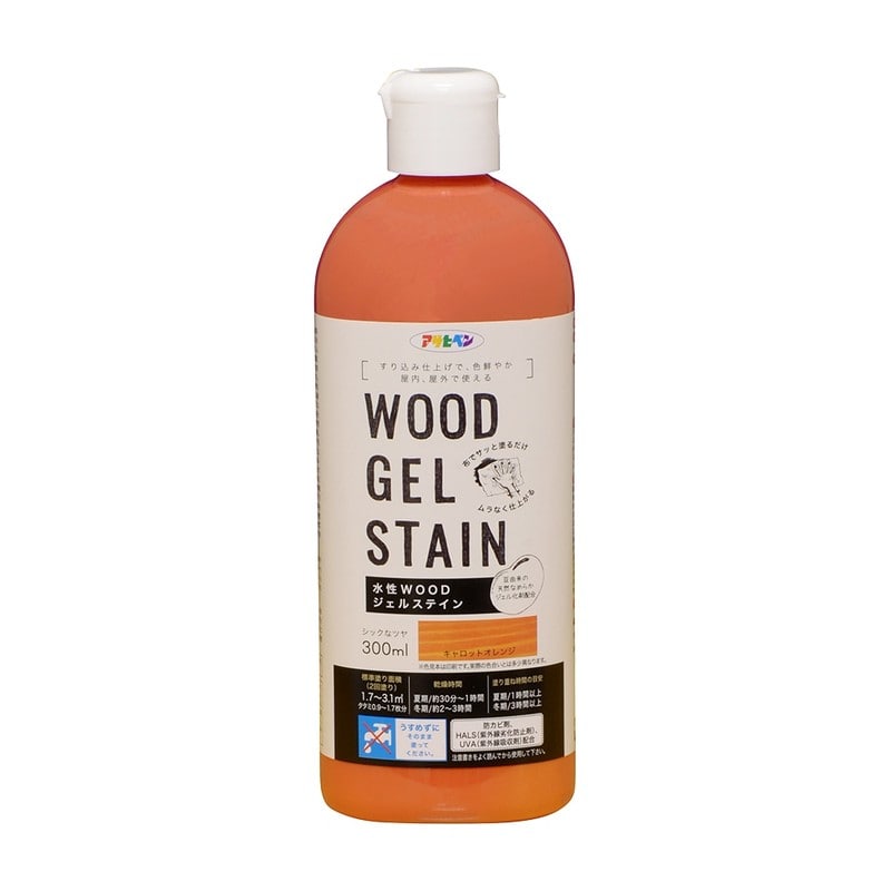 アサヒペン 9018145 水性WOODジェルステイン300MLキャロットOR 1個（ご注文単位1個）【直送品】