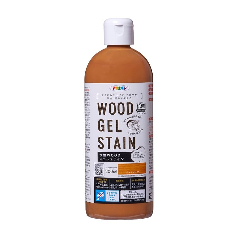 アサヒペン 9018152 水性WOODジェルステイン300ML ライトオーク 1個（ご注文単位1個）【直送品】