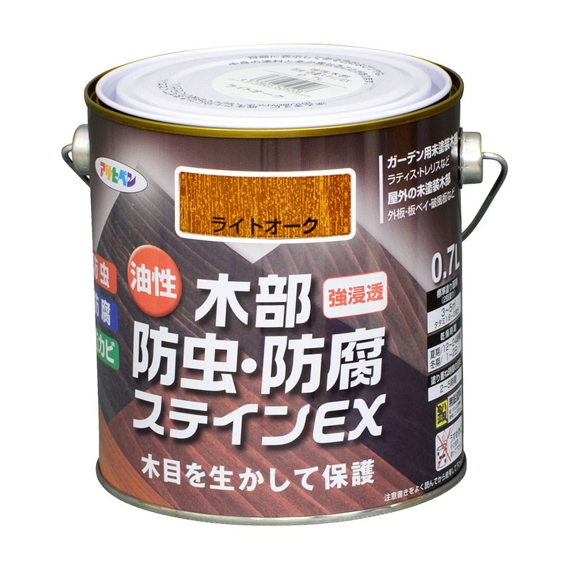 アサヒペン 9016485 油性木部防虫・防腐ステインEX 0.7L Lオーク 1個（ご注文単位1個）【直送品】